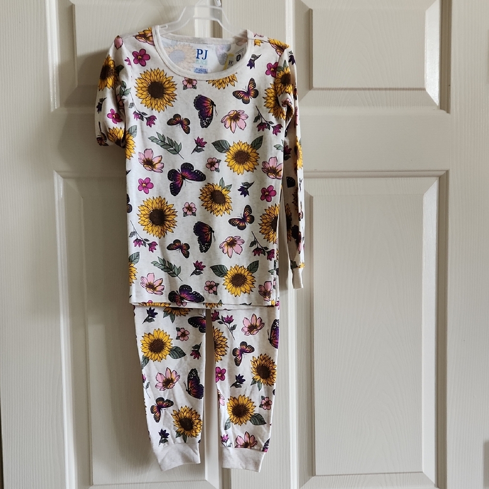Sunflower and Butterfly Kids Pajama Set